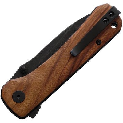 Couteau pliant HAWK lame lisse Manche en bois QSP QS131-O2 2