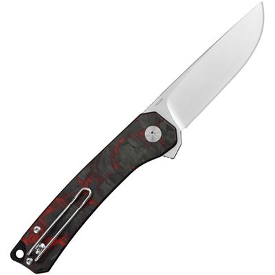 Couteau pliant OSPREY lame lisse G10/CF NOIR/ROUGE QSP QS139-F1 2