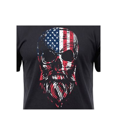 T-shirt motif USA crâne barbuche NOIR ROTHCO 10812 3