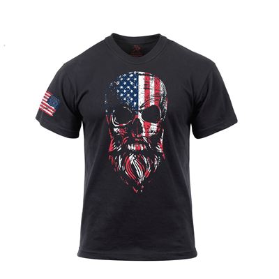 T-shirt motif USA crâne barbuche NOIR ROTHCO 10812 5