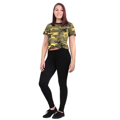 T-shirt court pour femme CROP Stinger Yellow Camo ROTHCO 1944 2
