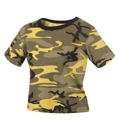 T-shirt court pour femme CROP Stinger Yellow Camo