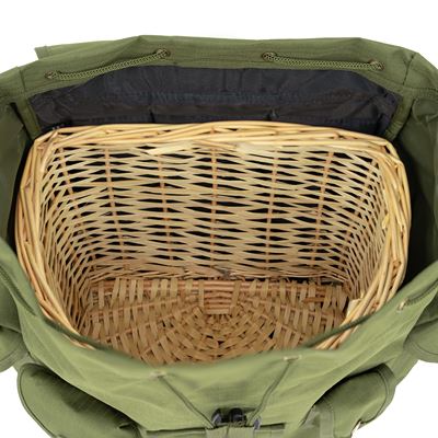 Sac à dos NŮŠE pour champignons avec doublure en osier VERT Military Goods RD24Z 3