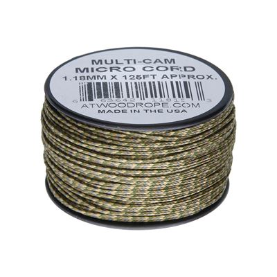 Cordon MICRO CORD en nylon sur bobine ø 1,18 mm / 38 m MULTI-CAM