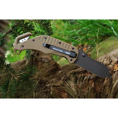 Couteau pliant ZÁCHRANÁŘ avec lame lisse KHAKI ESP RKK-01 3