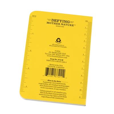 Bloc-notes imperméable RITE IN THE RAIN Memo Book JAUNE RITE IN THE RAIN RR-374-M 2