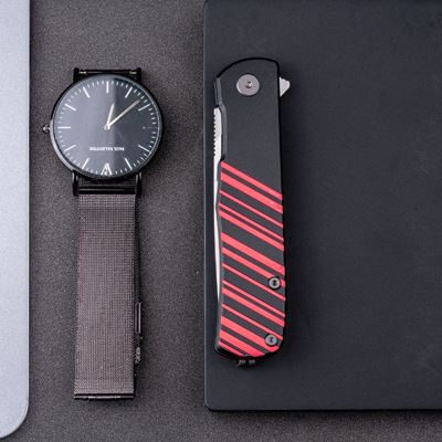 Couteau pliant KARLY lame lisse NOIR/ROUGE REAL STEEL RS6052 4