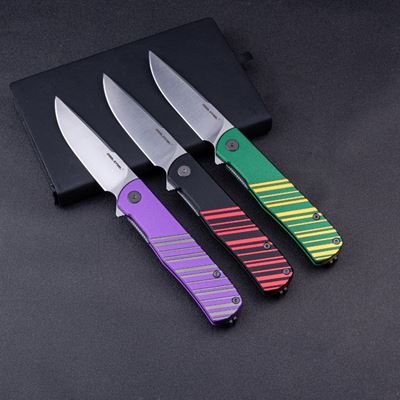 Couteau pliant KARLY lame lisse NOIR/ROUGE REAL STEEL RS6052 3