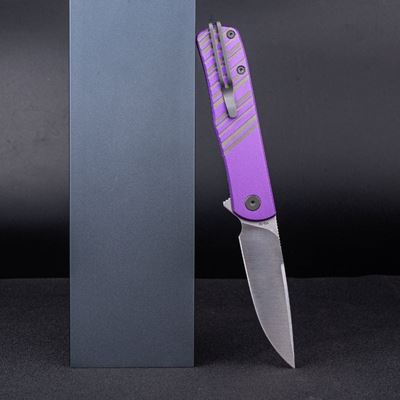 Couteau pliant KARLY lame lisse VIOLET/GRIS REAL STEEL RS6053 5