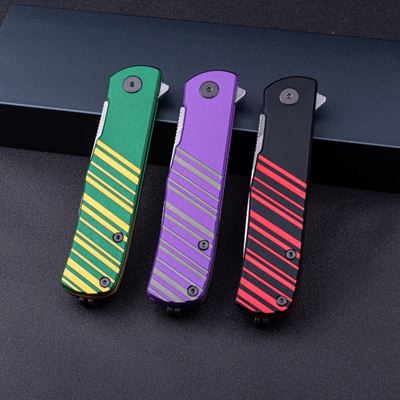 Couteau pliant KARLY lame lisse VIOLET/GRIS REAL STEEL RS6053 2