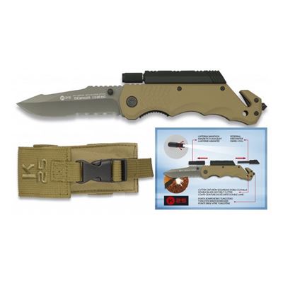 Couteau de survie 19540 avec lampe et briquet SABLE