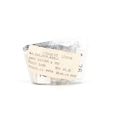 Étiquettes carrées BLANCHES en PVC, jeu de chiffres 1-50