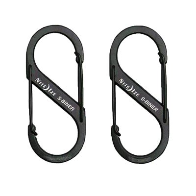Mousqueton S 4 cm, lot de 2 pièces, NOIR