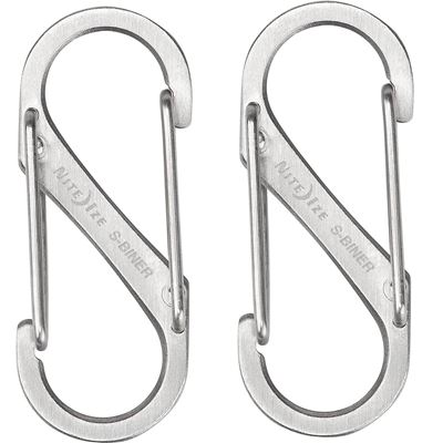 Mousqueton S 4 cm, lot de 2 pièces INOX
