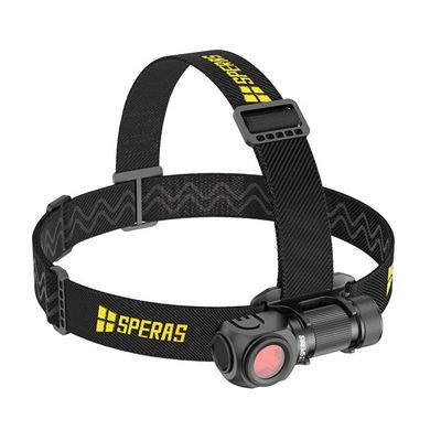 Lampe frontale SH16 rechargeable, rectangulaire, multifonctionnelle, 1650 lumens, 355 mètres