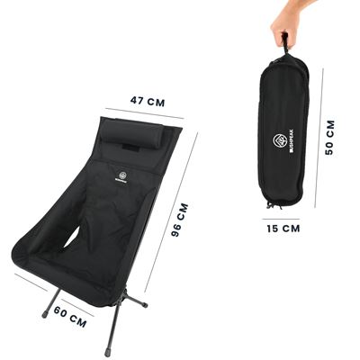 Chaise Wildscape haute, légère et pliable NOIRE BUSHPEAK SW10080.1 3