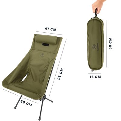 Chaise Wildscape haute, légère et pliable VERTE BUSHPEAK SW10080.2 2