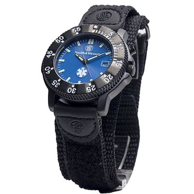 Montre EMT avec bracelet en nylon NOIR/BLEU