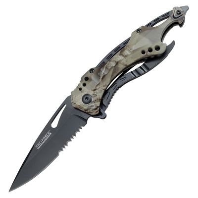 Couteau pliant avec ouvre-bouteille GREY CAMO