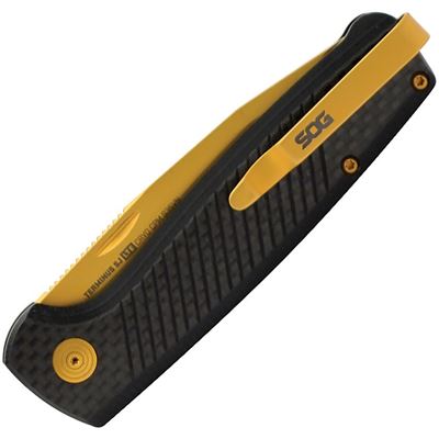 Couteau pliant TERMINUS SJ LTE Carbon GOLD SOG TM1007-BX 5