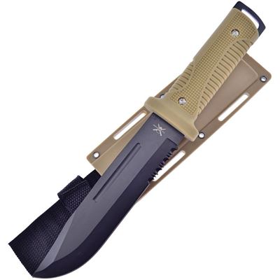 Couteau TAC-XTREME BOWIE à lame combinée SABLE