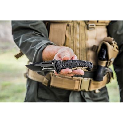 Couteau pliant USMC LINERLOCK à lame lisse NOIR United Cutlery UC3228 3