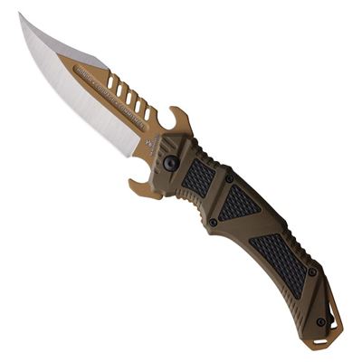 Couteau pliant USMC Desert Ops Linerlock à lame lisse