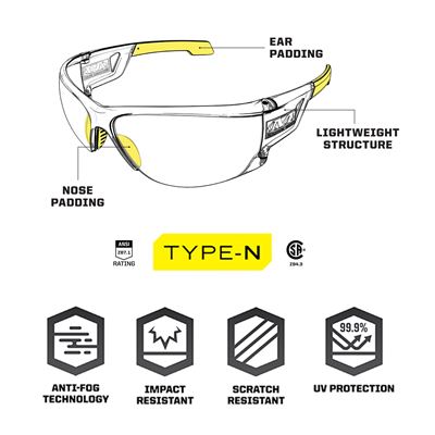Lunettes TYPE-N TRANSPARENTES MECHANIX WEAR® VNS2-10AA-PE 3