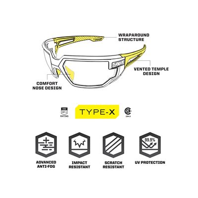 Lunettes TYPE-X Vision TRANSPARENTES MECHANIX WEAR® VXS-10AE-PE 2