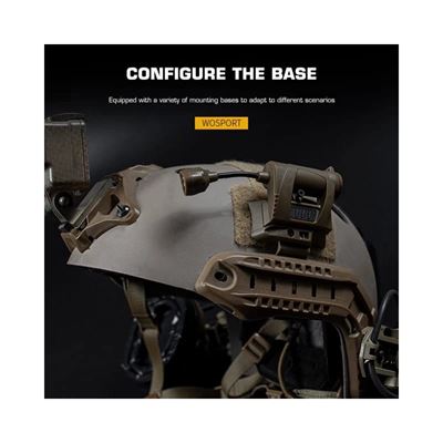 Lampe frontale WST pour casque MPLS 3 couleurs + LED IR SABLE  WOSP150-TAN 2