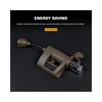 Lampe frontale WST pour casque MPLS 3 couleurs + LED IR SABLE  WOSP150-TAN 5