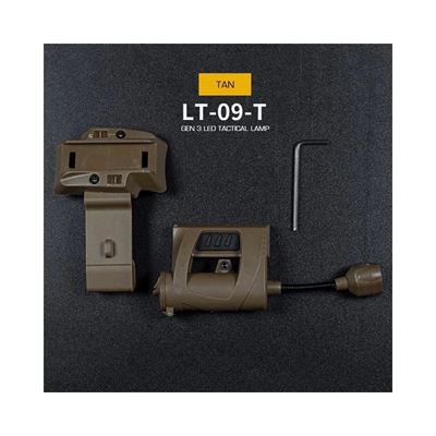 Lampe frontale WST pour casque MPLS 3 couleurs + LED IR SABLE  WOSP150-TAN 4