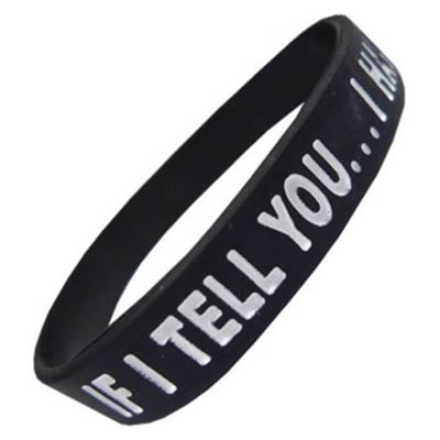 Bracelet IF I TELL YOU élastique NOIR