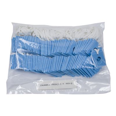 Étiquette de tri carrée bleue avec ouverture n° 4 / 100 pièces  TZ-4 2