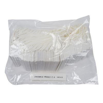 Étiquette de classement, losange blanc avec ouverture n° 6 / 140 pièces  TZ-6 2